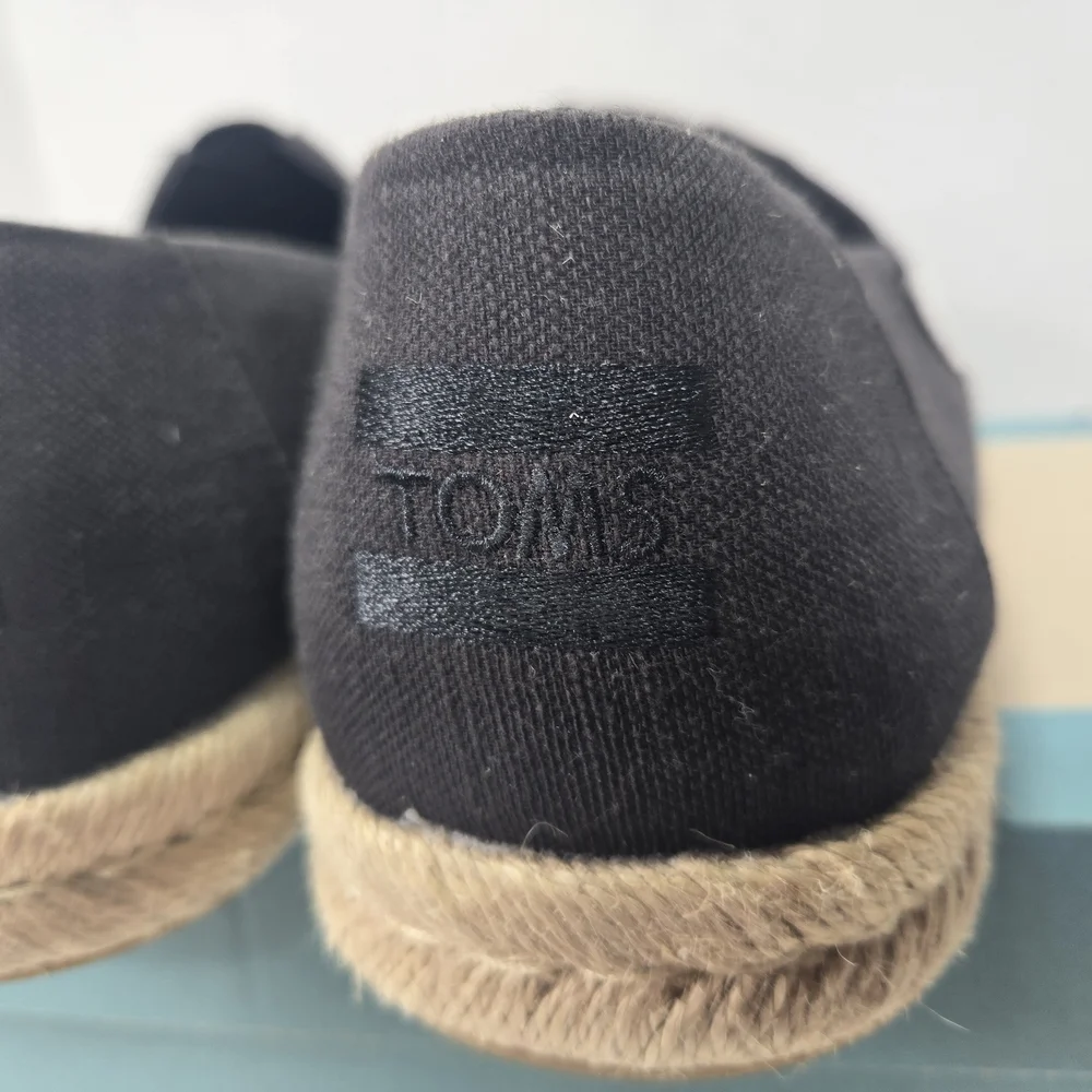 TOMS Alpagata Rope 2.0 Espadrille Men's Black Slip-On Shoes Size 11